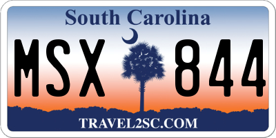 SC license plate MSX844