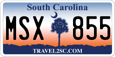 SC license plate MSX855