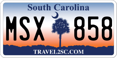 SC license plate MSX858