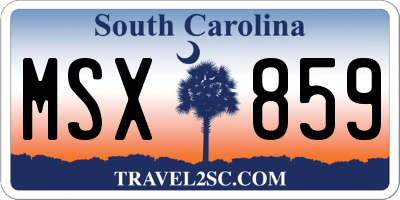 SC license plate MSX859