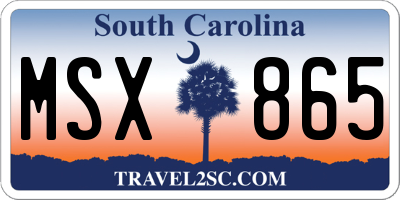 SC license plate MSX865