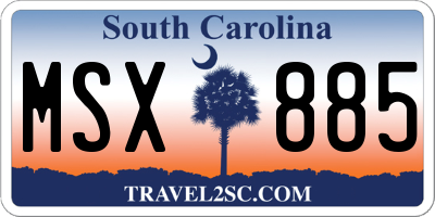 SC license plate MSX885