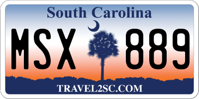 SC license plate MSX889