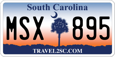 SC license plate MSX895