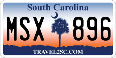 SC license plate MSX896