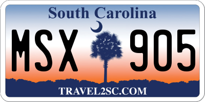 SC license plate MSX905
