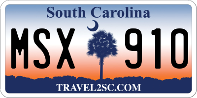 SC license plate MSX910
