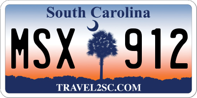 SC license plate MSX912