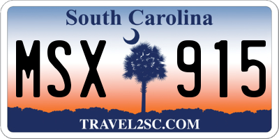 SC license plate MSX915