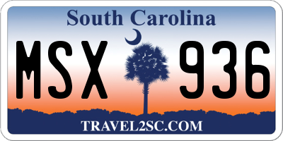 SC license plate MSX936