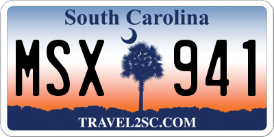 SC license plate MSX941