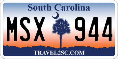 SC license plate MSX944