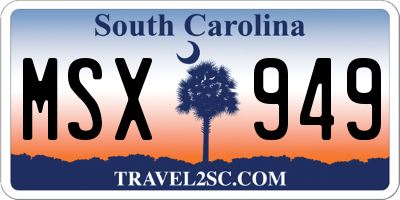 SC license plate MSX949