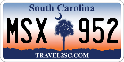 SC license plate MSX952