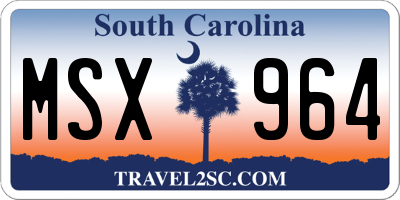 SC license plate MSX964