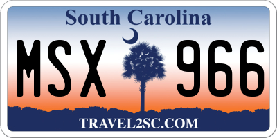 SC license plate MSX966