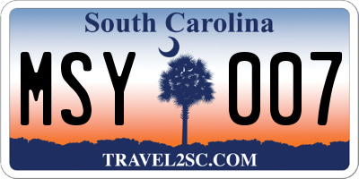 SC license plate MSY007