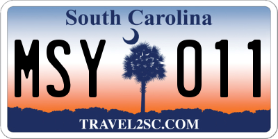 SC license plate MSY011