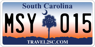 SC license plate MSY015