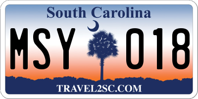 SC license plate MSY018