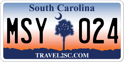 SC license plate MSY024