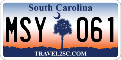 SC license plate MSY061