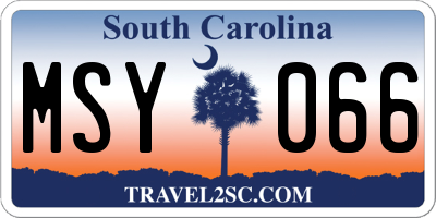 SC license plate MSY066