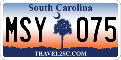 SC license plate MSY075