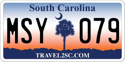 SC license plate MSY079