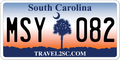 SC license plate MSY082