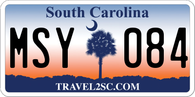 SC license plate MSY084