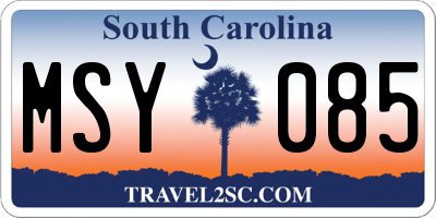 SC license plate MSY085