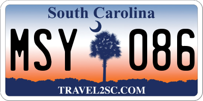 SC license plate MSY086