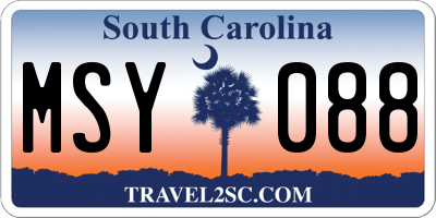 SC license plate MSY088