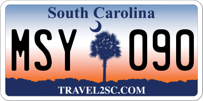 SC license plate MSY090