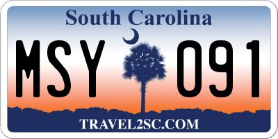 SC license plate MSY091