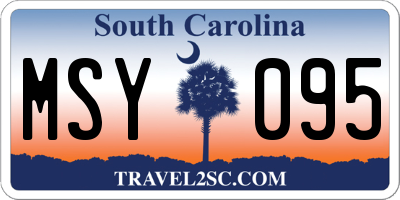 SC license plate MSY095