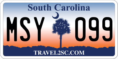 SC license plate MSY099