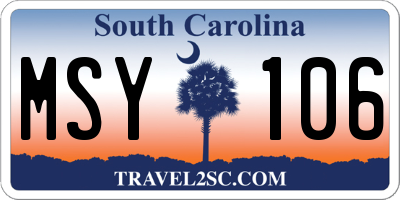 SC license plate MSY106