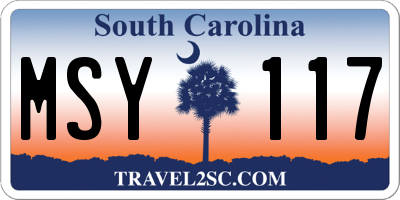 SC license plate MSY117