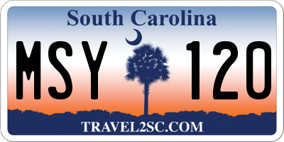 SC license plate MSY120
