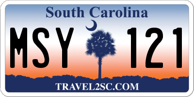 SC license plate MSY121
