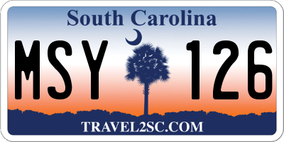 SC license plate MSY126