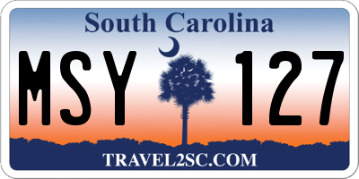 SC license plate MSY127