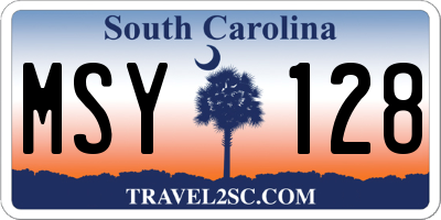 SC license plate MSY128