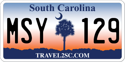 SC license plate MSY129