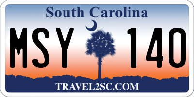 SC license plate MSY140