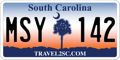 SC license plate MSY142