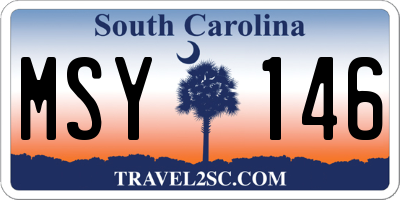 SC license plate MSY146
