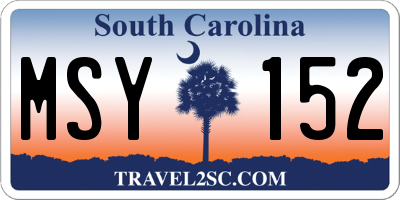 SC license plate MSY152